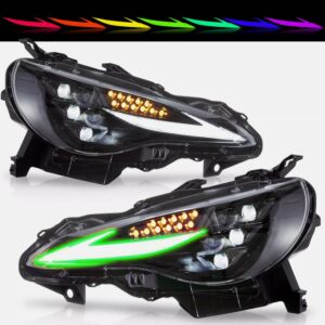 3d v2 triple led rgb projector headlights w/animation for 12 20 subaru brz toyota 86