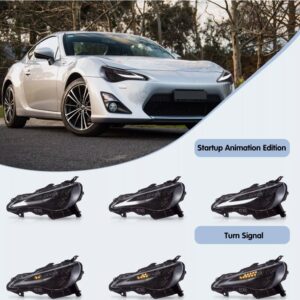 3d v2 triple led rgb projector headlights w/animation for 12 20 subaru brz toyota 86
