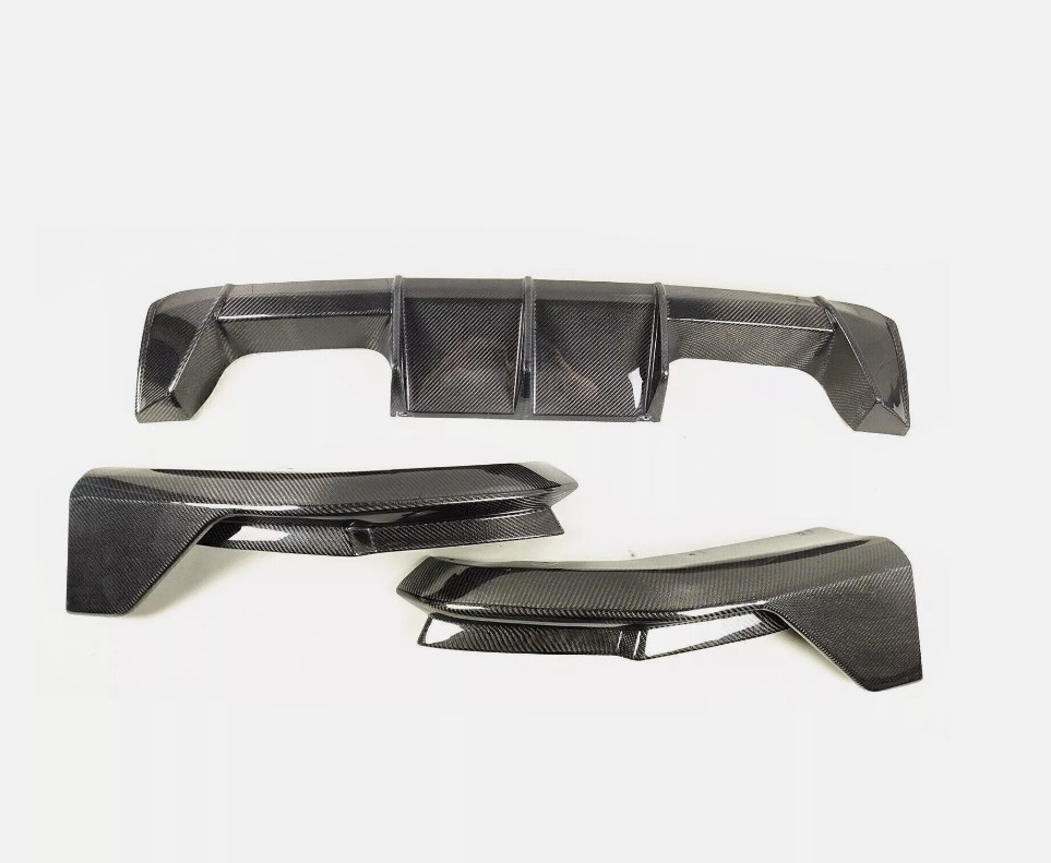 m performance style carbon diffuser rear splitter 3pcs for 2021 2024 bmw m3 m4 g80 g82
