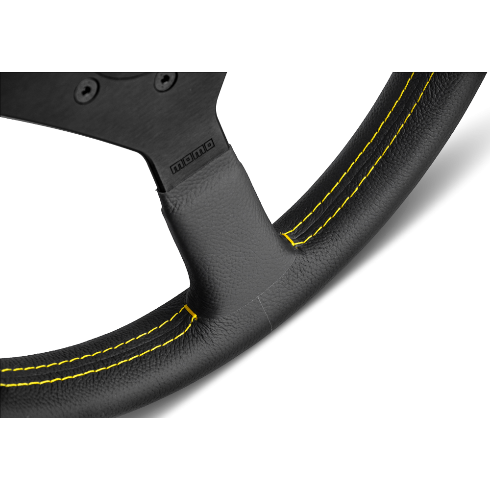 momo montecarlo steering wheel – 350mm (yellow stitch)