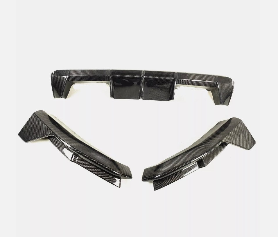 m performance style carbon diffuser rear splitter 3pcs for 2021 2024 bmw m3 m4 g80 g82