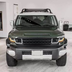 drl led projector headlights w/ black grille for 07 15 toyota fj cruiser