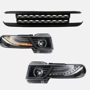drl led projector headlights w/ black grille for 07 15 toyota fj cruiser