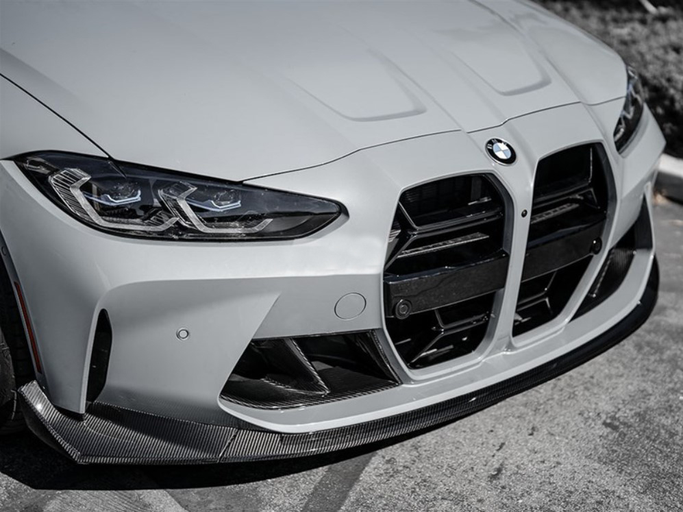 csl style carbon fiber front bumper lip for 21 24 bmw g80 m3 g82 g83 m4