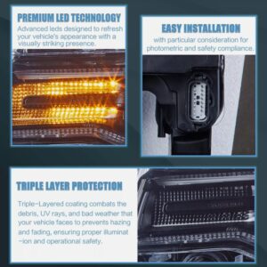 led drl projector headlights for 14 22 jeep grand cherokee w/blue drl animation