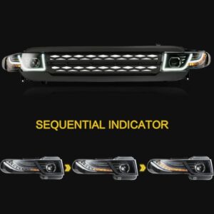 drl led projector headlights w/ black grille for 07 15 toyota fj cruiser