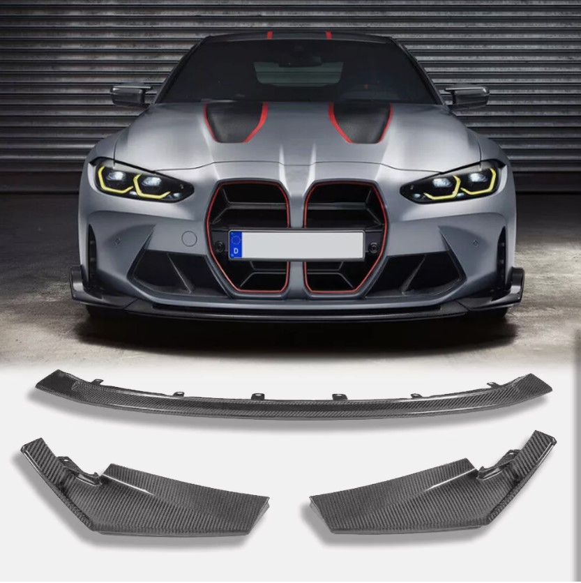 csl style carbon fiber front bumper lip for 21 24 bmw g80 m3 g82 g83 m4