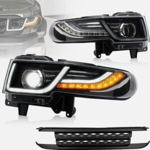 drl led projector headlights w/ black grille for 07 15 toyota fj cruiser