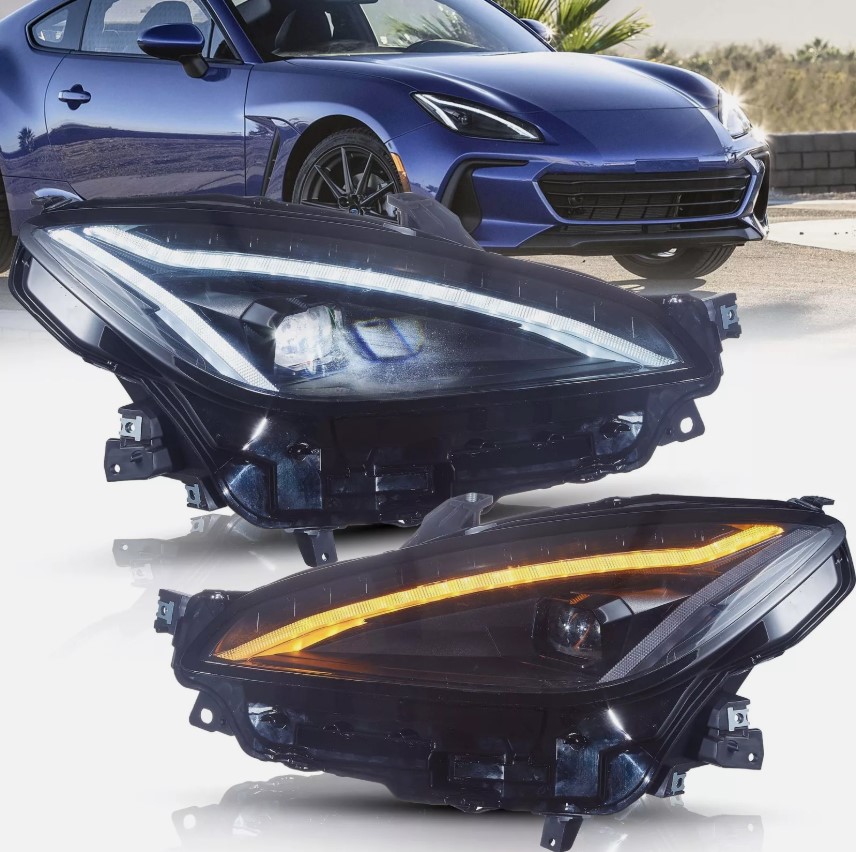 led drl projector headlights for 2022 23 toyota gr86 /subaru brz w/startup