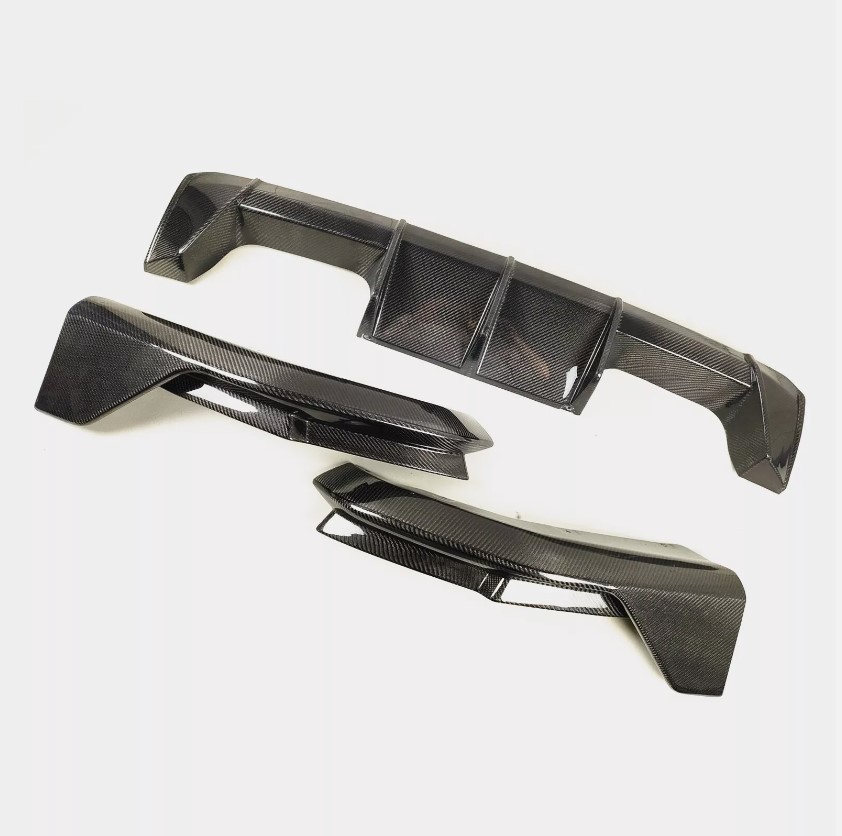 m performance style carbon diffuser rear splitter 3pcs for 2021 2024 bmw m3 m4 g80 g82