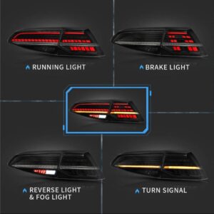 r style smoke full led dynamic tail lights for 2014 2018 vw golf 7 vii taillights