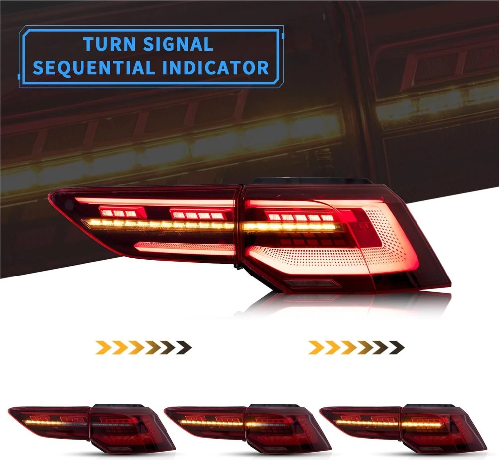 mk8 r style red led dynamic tail lights for 2021 2024 vw golf 8 viii taillights