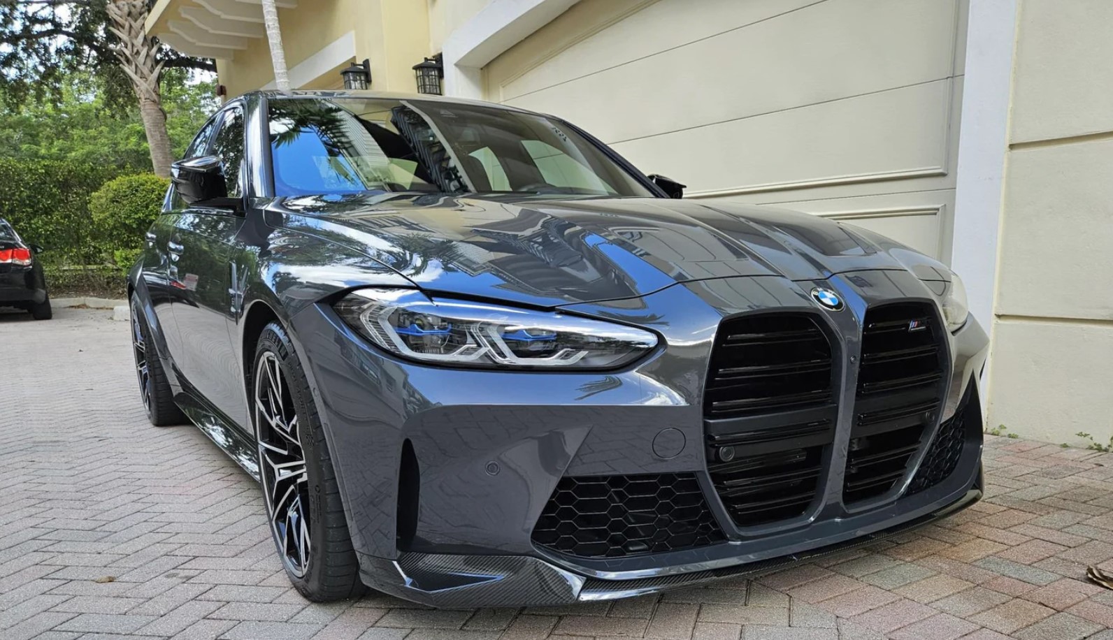 m performance style carbon fiber front bumper lip for 21 24 bmw g80 m3 g82 g83 m4