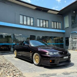 jdm black oe projector headlights for nissan skyline r33 gtr gts25 gts series 1&3 head lights