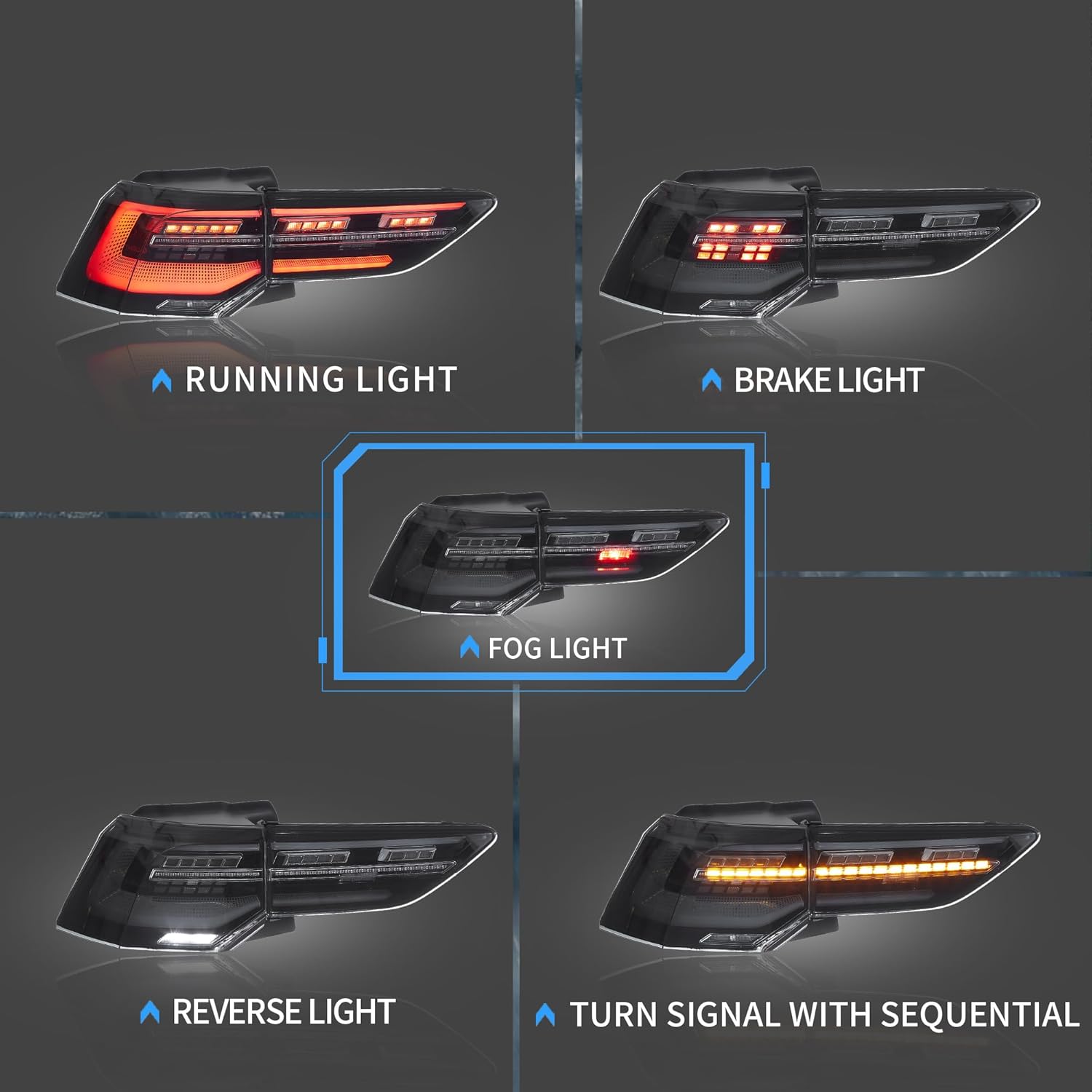 mk8 r style smoke led dynamic tail lights for 2021 2024 vw golf 8 viii taillights