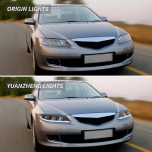 full led projector headlights for 2003 2008 mazda 6 w/start up animation