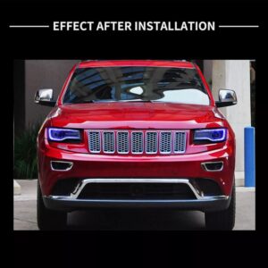 led drl projector headlights for 11 13 jeep grand cherokee (wk2) w/ startup animation blue drl