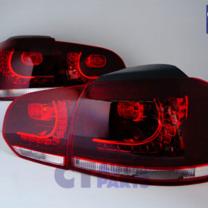 golf r style clear red full led taillights for 2009 2013 vw golf 6 vi mk6 tsi tdi gti