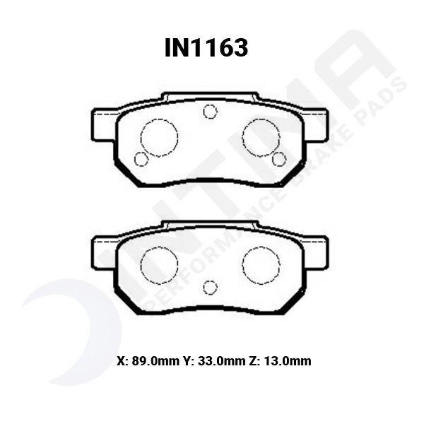 intima ss brake pad set – honda integra dc2/dc4 gsi/vti r/type r 96 spec/ek civic (rear)