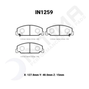 intima sr brake pad set – honda civic eg 1.3l/1.5l ek cxi (front)