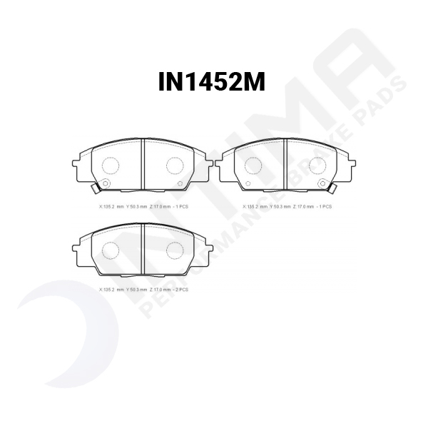 intima ss brake pad set – honda integra dc5 type r/type s/ep3/fn2/s2000 (non brembo) (front)