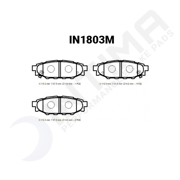 intima ss brake pad set – toyota 86 gt/wrx 2008 2014 (rear)