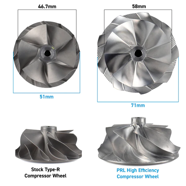 prl motorsports p700 drop in turbo upgrade honda civic fk8/fl5 type r