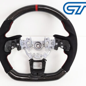 carbon cf alcantara steering wheel red line+ stitching for 2022+ subaru wrx vb vn