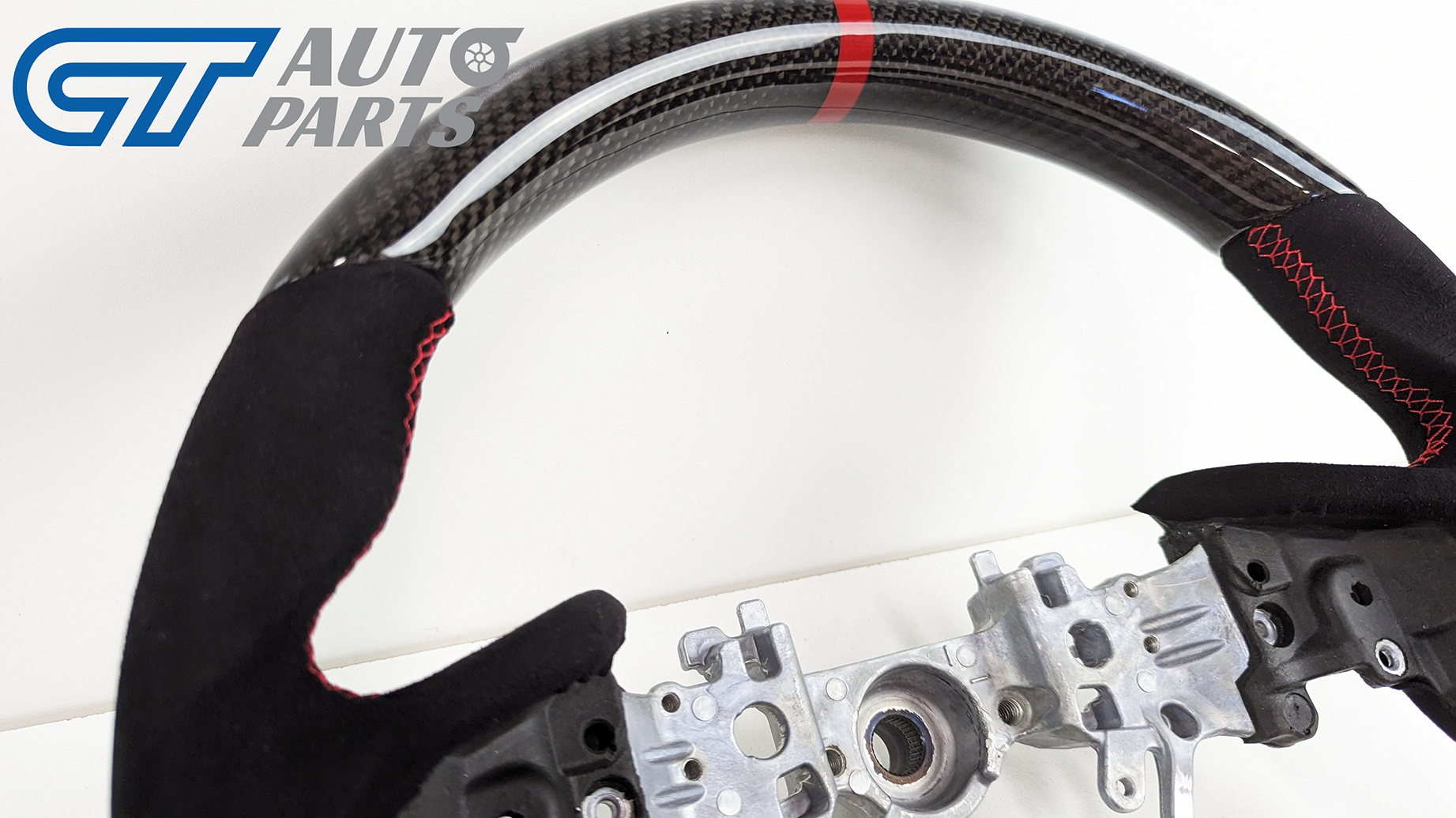 carbon cf alcantara steering wheel red line+ stitching for 2022+ subaru wrx vb vn