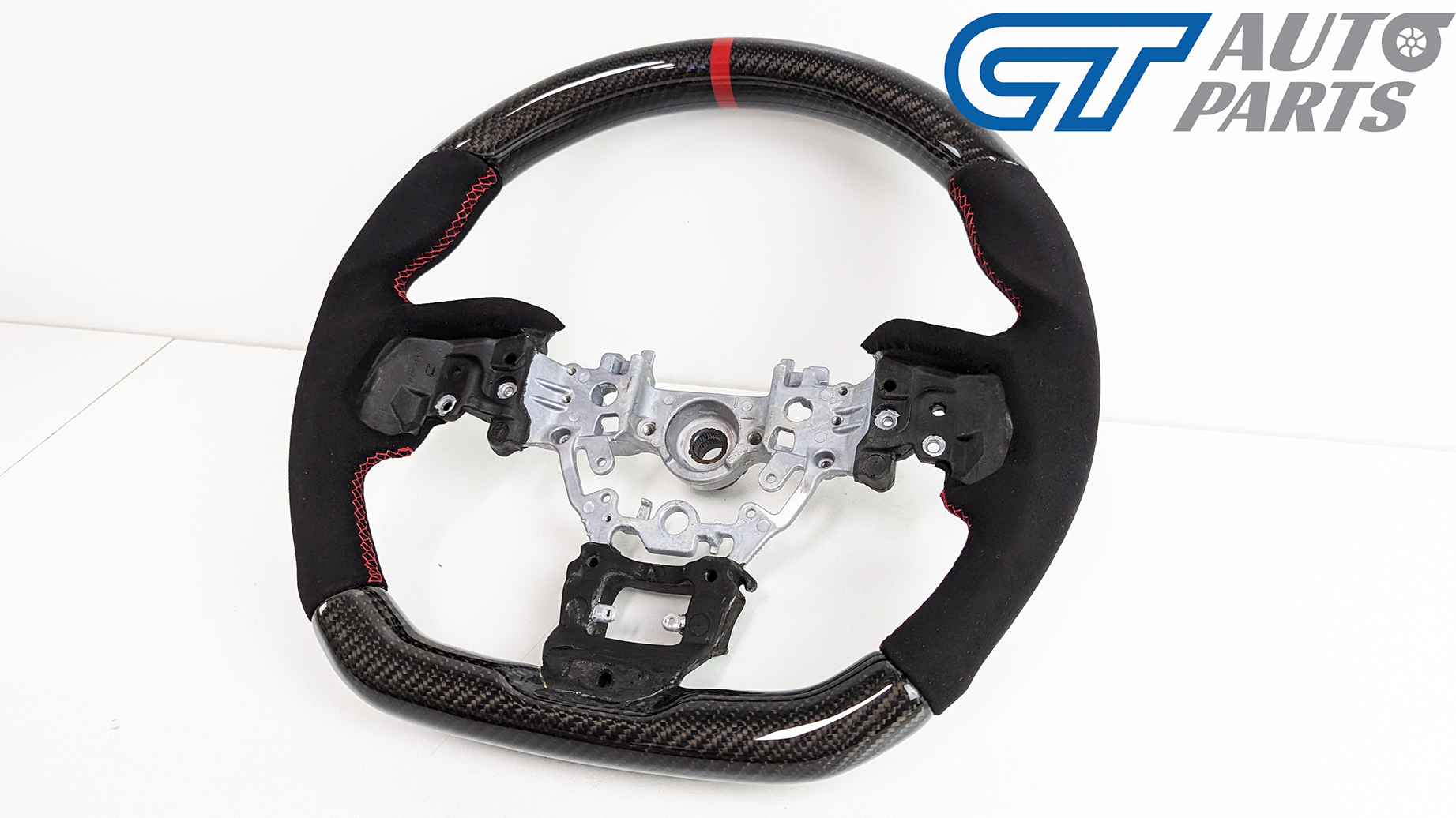 carbon cf alcantara steering wheel red line+ stitching for 2022+ subaru wrx vb vn