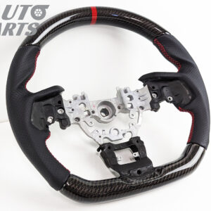 carbon cf leather steering wheel red line+ stitching for 2022+ subaru wrx vb vn