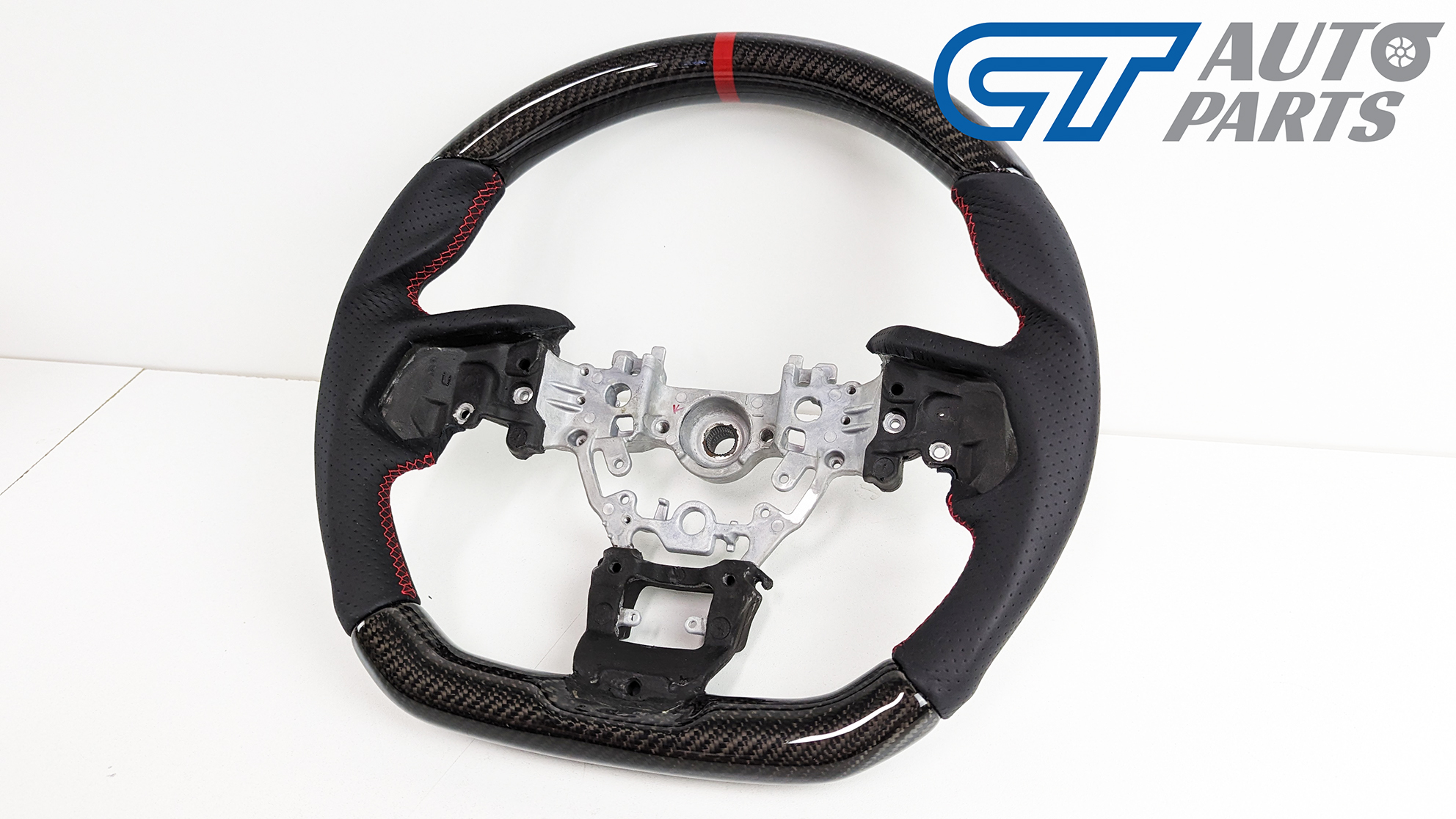 carbon cf leather steering wheel red line+ stitching for 2022+ subaru wrx vb vn