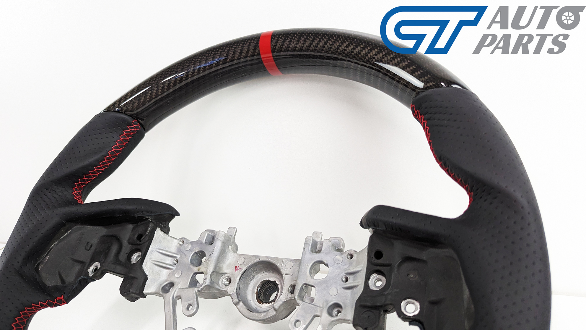 carbon cf leather steering wheel red line+ stitching for 2022+ subaru wrx vb vn