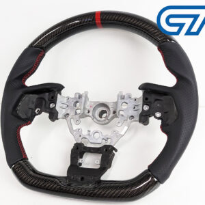 carbon cf leather steering wheel red line+ stitching for 2022+ subaru wrx vb vn