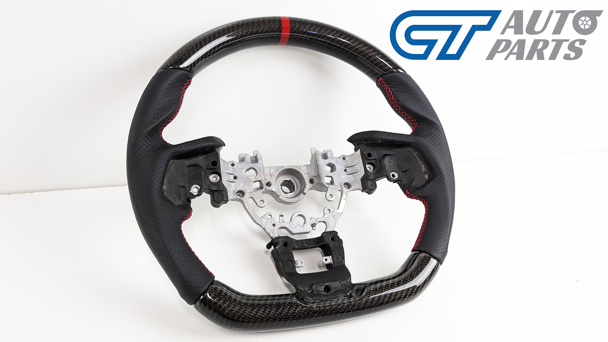 carbon cf leather steering wheel red line+ stitching for 2022+ subaru wrx vb vn