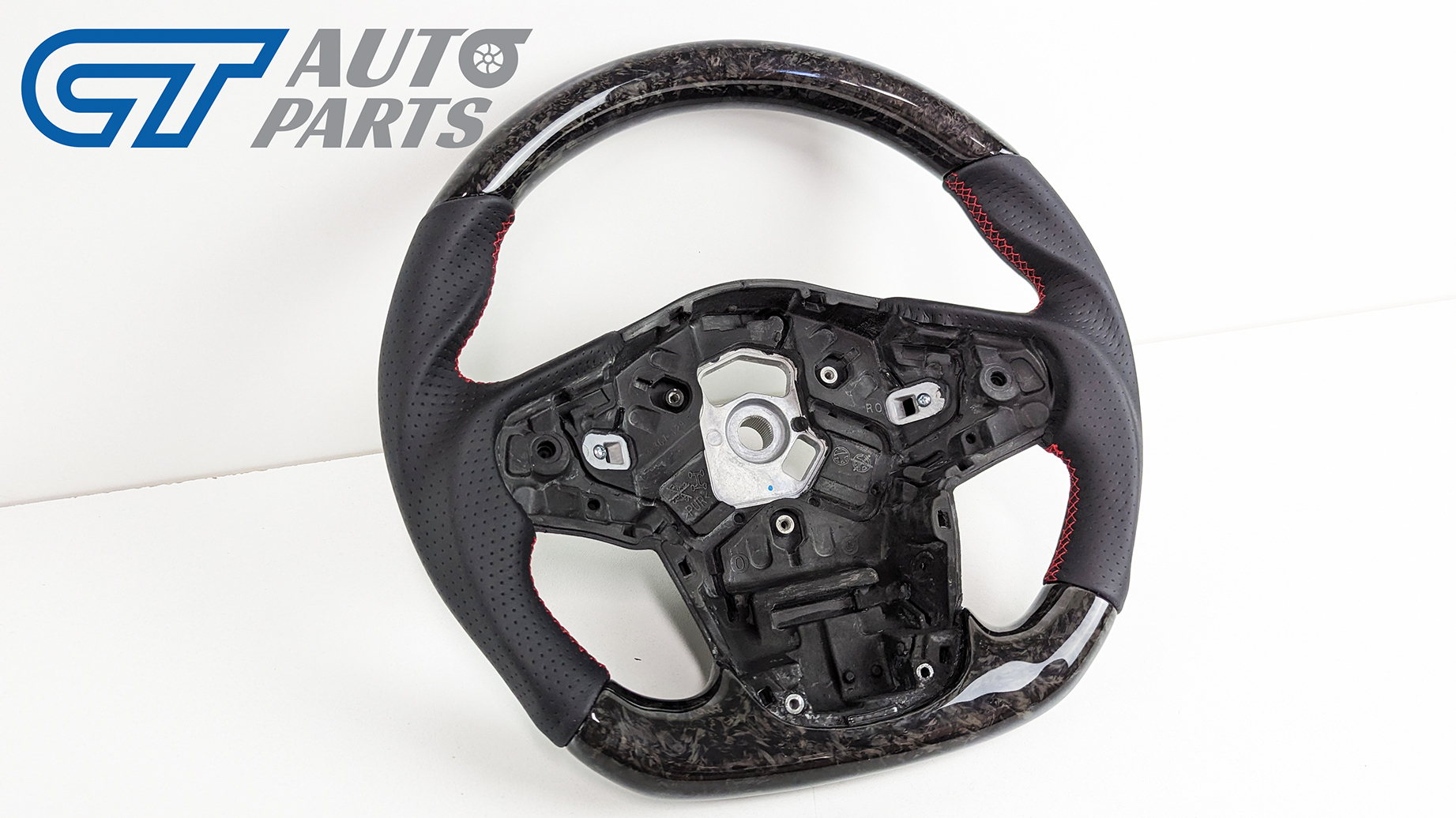forged carbon cf leather red stitching steering wheel for 19 24 toyota supra gr a90 a91 gt gts