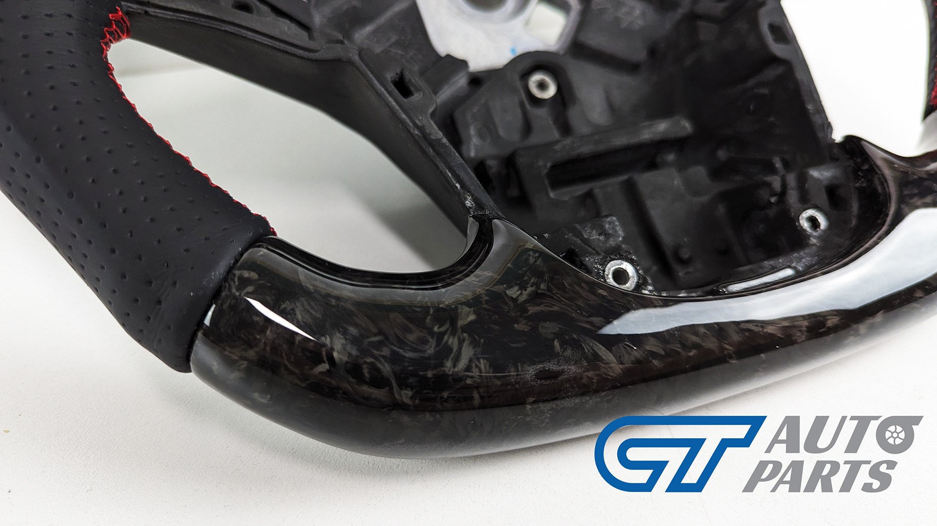 forged carbon cf leather red stitching steering wheel for 19 24 toyota supra gr a90 a91 gt gts