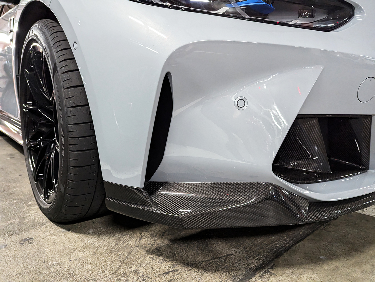 m performance style carbon fiber front bumper lip for 21 24 bmw g80 m3 g82 g83 m4