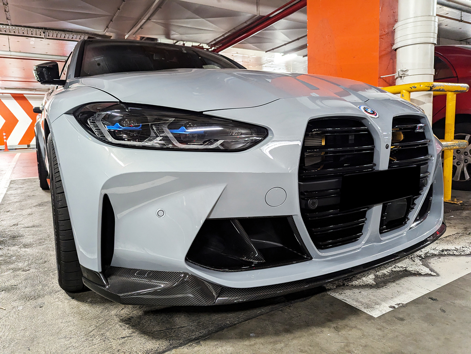 m performance style carbon fiber front bumper lip for 21 24 bmw g80 m3 g82 g83 m4