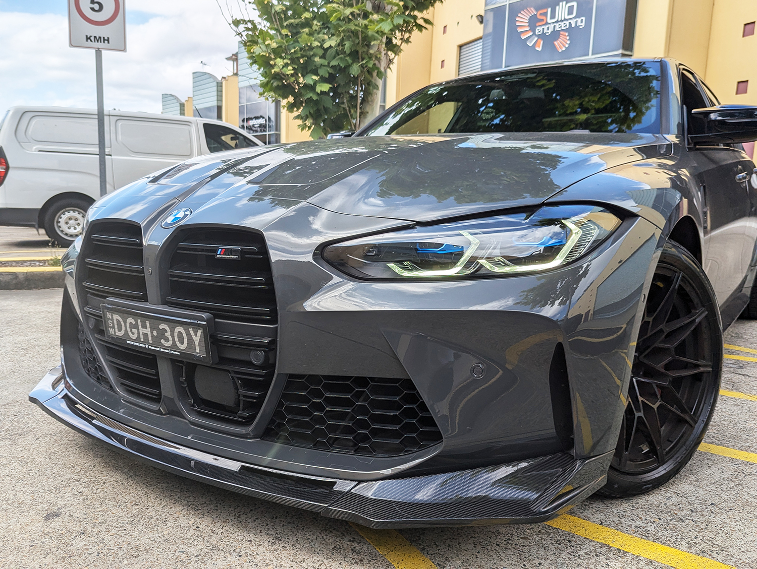 v style vorsteiner carbon fiber front bumper lip for 21 24 bmw g80 m3 g82 g83 m4