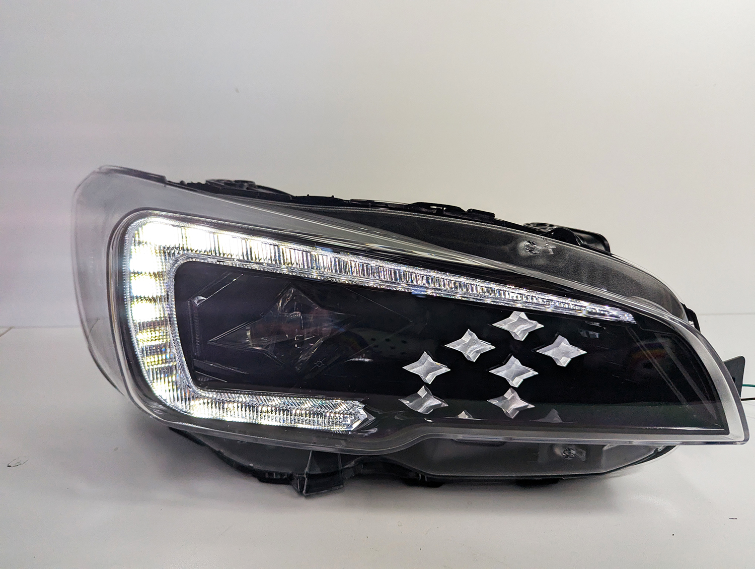 coplus stellar star logo led drl headlights for 14 17 subaru wrx sti levorg va