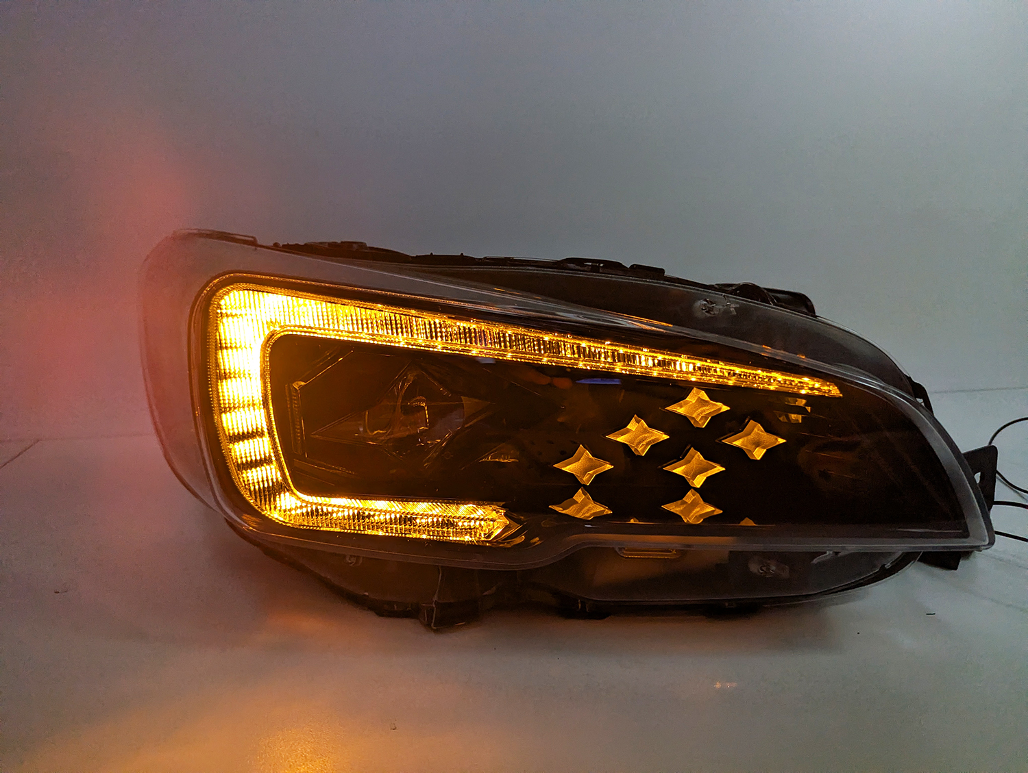 coplus stellar star logo led drl headlights for 14 17 subaru wrx sti levorg va