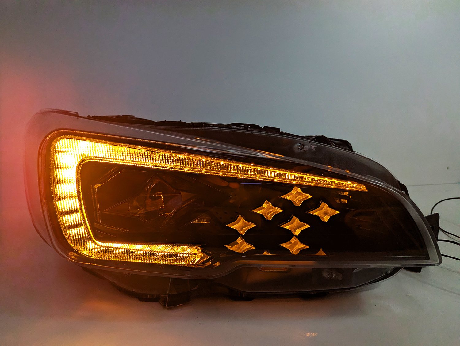 coplus stellar star logo led drl headlights for 14 17 subaru wrx sti levorg va