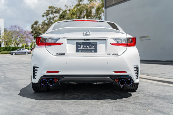 remark axleback muffler delete set – lexus is 2017 2020/rc350 (single wall stainless tips)
