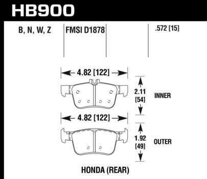 hawk hps 5.0 rear brake pads – honda civic fk4 fk7 fk8
