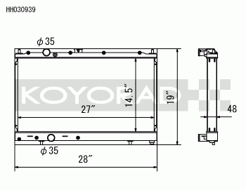koyo aluminium race radiator – mitsubishi evo cn9a cp9a (ct9a shroud required)