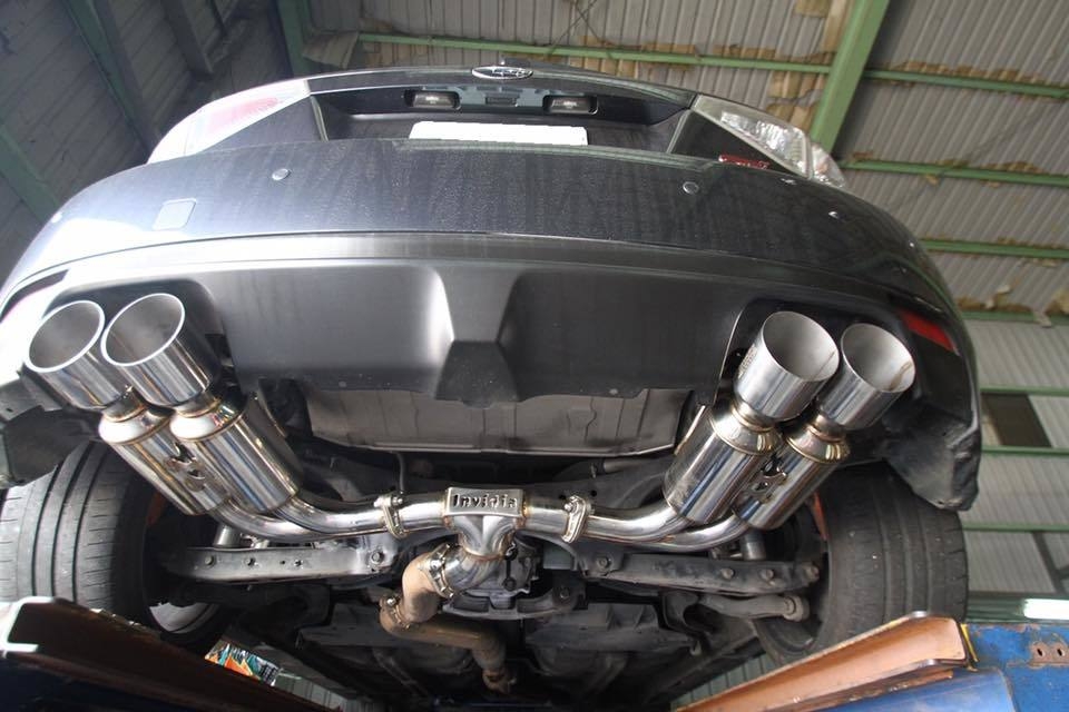 invidia r400 catback exhaust – subaru wrx hatch 2008 2014/sti 2011 2014 (straight ti tips)