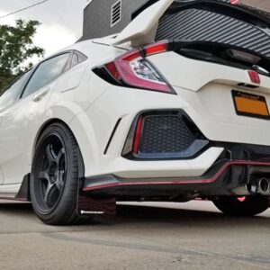 rally armor mud flaps – honda civic type r fk8 (white/black)