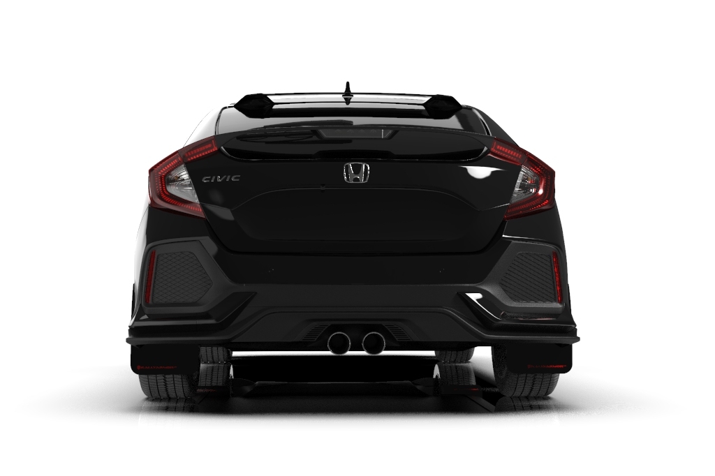 rally armor mud flaps – honda civic hatch fk4 fk7 (black/red)