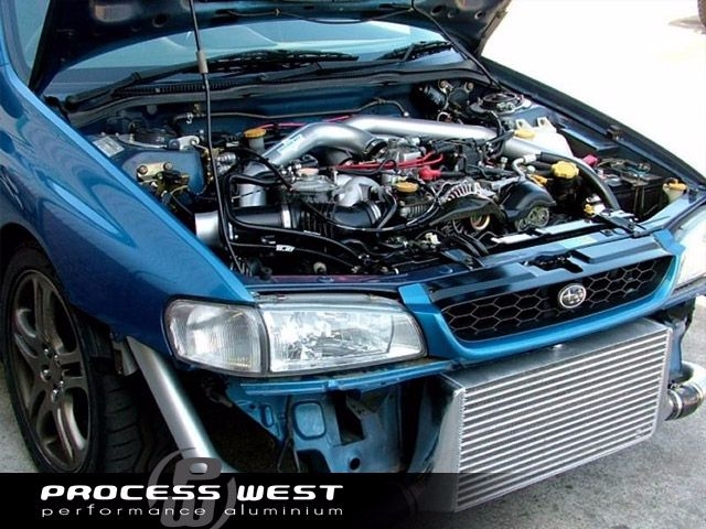 process west front mount intercooler kit – subaru 1997 2000 gc8 wrx/sti (silver)
